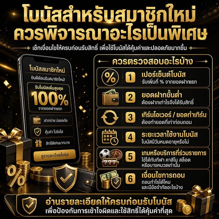 โบนัสสำหรับสมาชิกใหม่